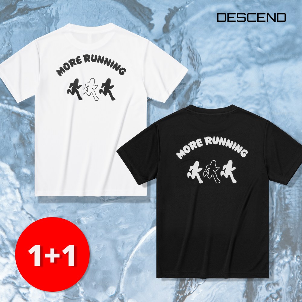 [1+1] 디센드 2종세트 시원한 쿨론 반팔티 모어러닝 운동 러닝 헬스 티셔츠 드라이 남자 반팔티 여성 티셔츠 31,200원