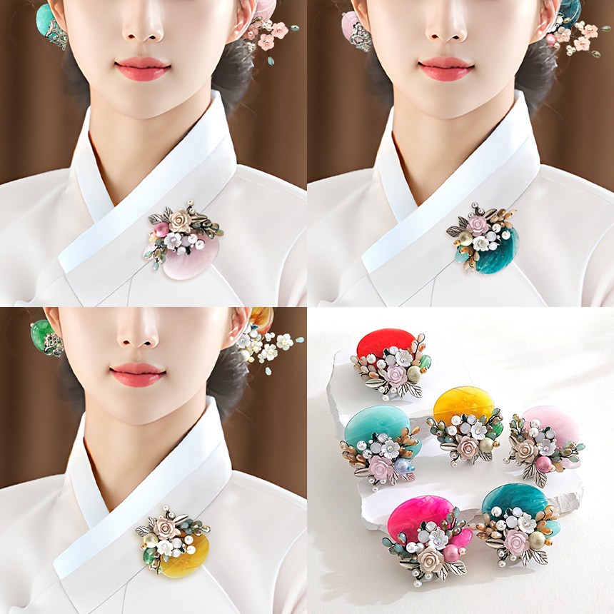 누리달_한복브로치 웨딩 혼주 브로치 원석 결혼식 브로치 15,500원