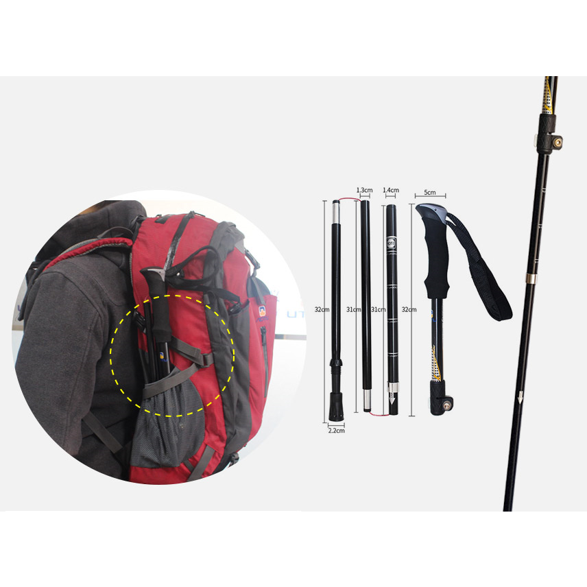 7075 듀랄루민 접이식 등산스틱 1쌍 초소형 간편휴대 파우치 포함 51,000원