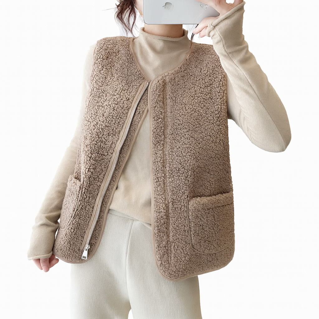 에버린 겨울 뽀글이 플리스 조끼 여성 지퍼 베이직 베스트 2P 23,000원