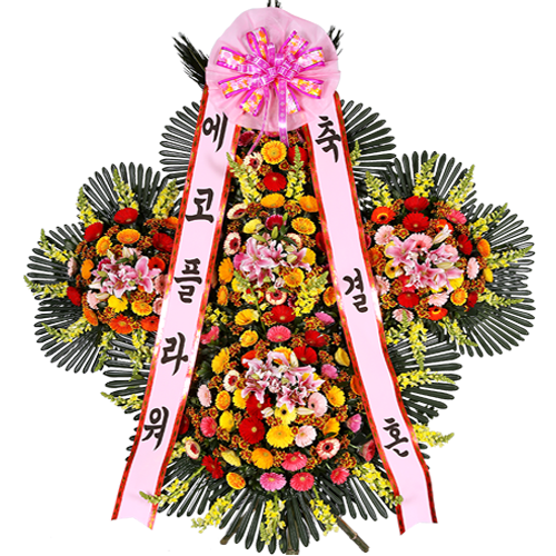 에코플라워 축하화환 (5단 기본) 전국당일배송 사진전송 결혼식 축하 개업 경조 화분 꽃배달 d-0046 198,000원