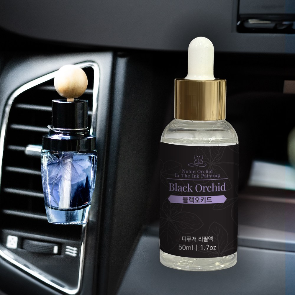아로마컴퍼니 프리저브드 수국 차량용 디퓨저 (리필) 스포이드타입+우드볼스틱 1p, 1개, 50ml, 블랙오키드 9,900원