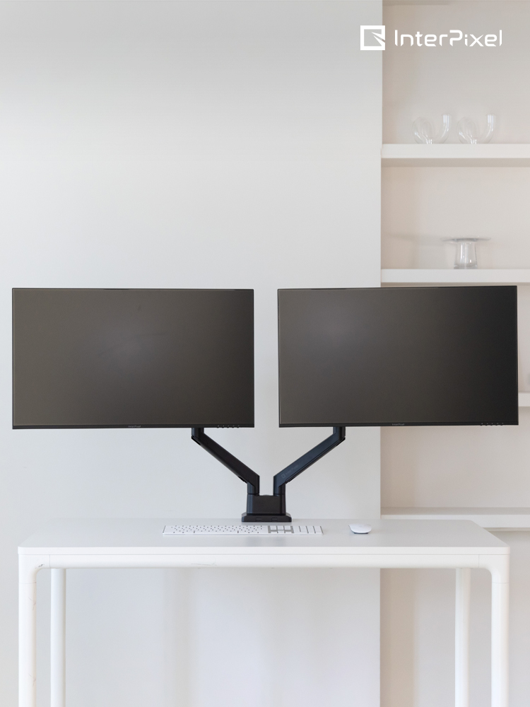 인터픽셀 IPA-DB1 듀얼 모니터암 메탈 거치대 가스 스프링 효율적인 공간 활용 128,100원