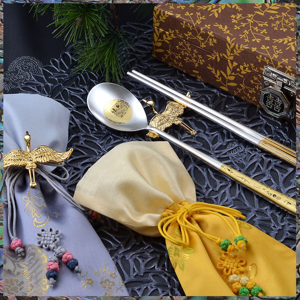 NEW쌍학 금부 진공은수저 2인세트/고급 선물 포장 포함 178,000원