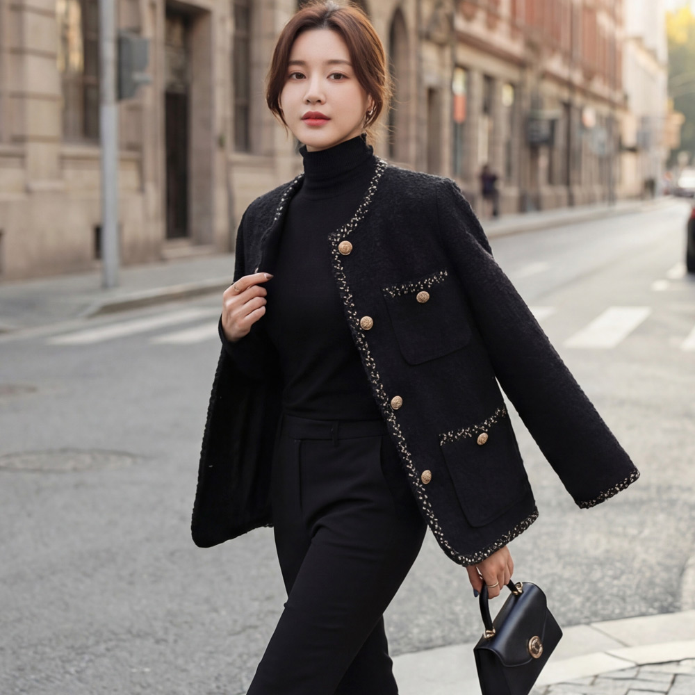 J161-1 멜테프 빅사이즈 여성 퀄팅안감 트위드자켓 44-110 37,900원