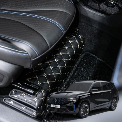 알브이모터스 뉴 르노 그랑 콜레오스 전용 1열 운전석+조수석 킥매트, 블랙+블랙스티치 44,000원