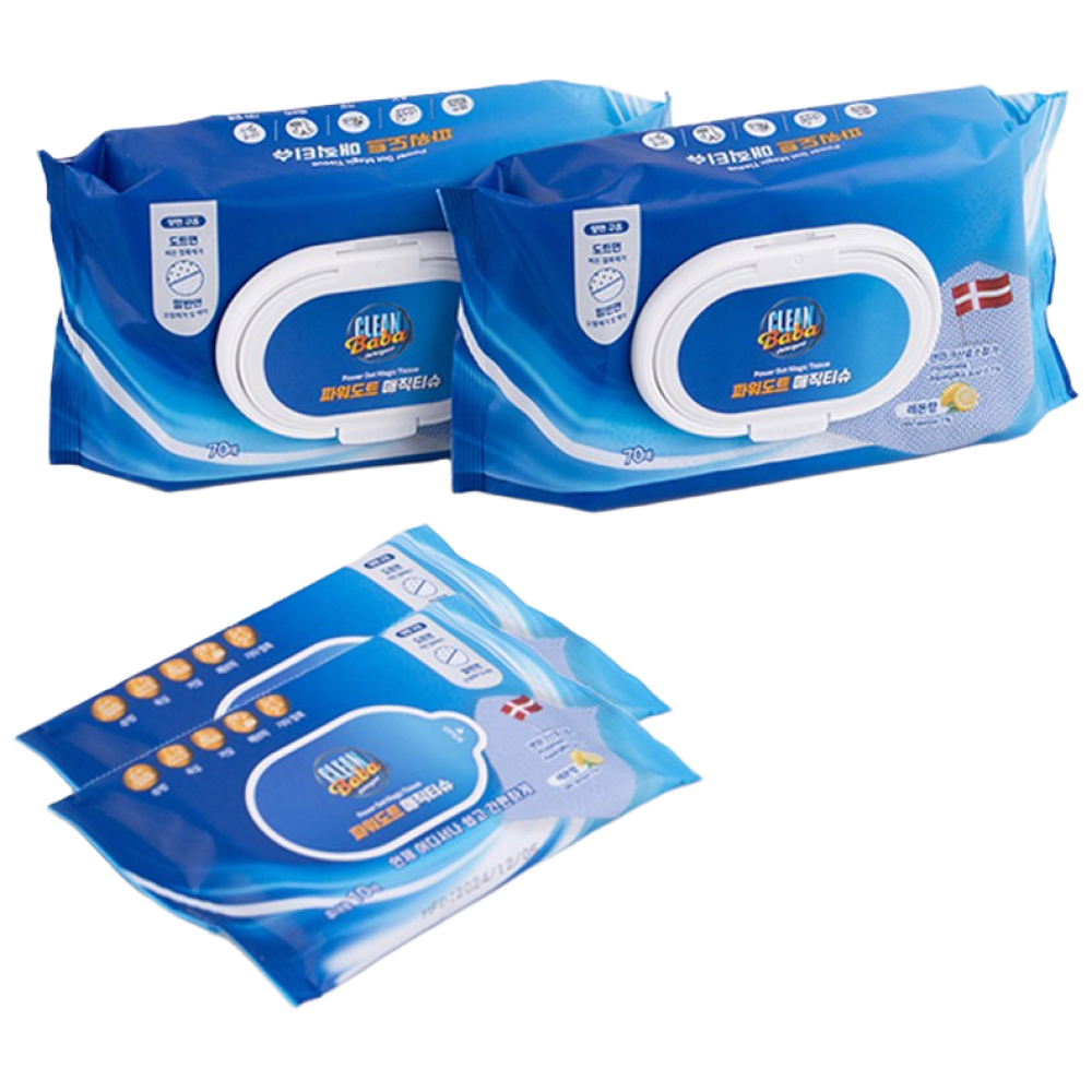 청소필수템 크린바바 얼룩제거 파워도트 매직티슈 만능클리너 캡형 2개 + 휴대용 2개 23,700원