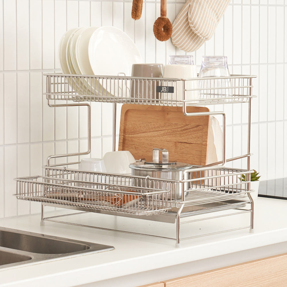 JBJ 비블레스 올스텐 올인원 2단 식기건조대 물빠짐 쟁반형 설거지 그릇 정리대 114,500원