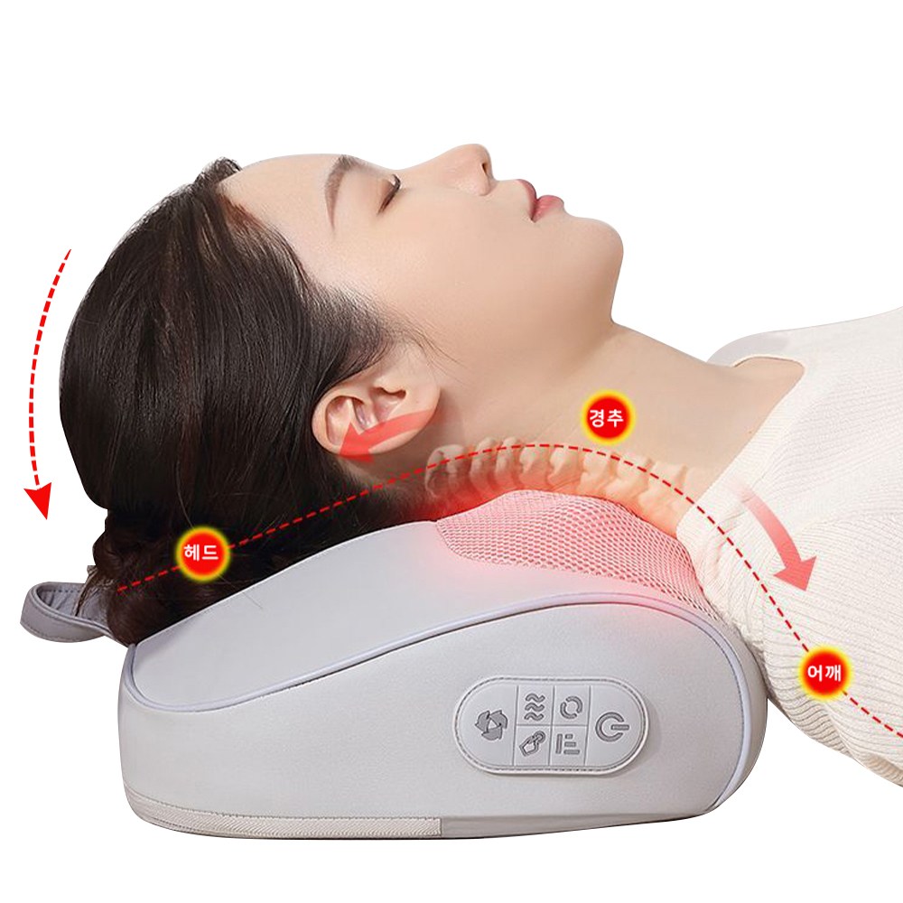 LDSU 마사지베개 목 어깨 마사지기 무선 충전 온열 베개, 그레이 49,980원