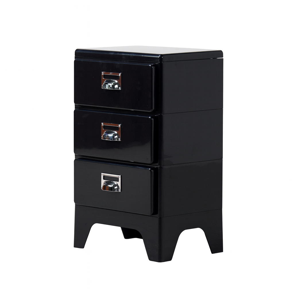 피트 미드센츄리 틈새 미니 플라스틱 레트로 빈티지 캐비넷 서랍장 수납장, 3단, 블랙 76,000원