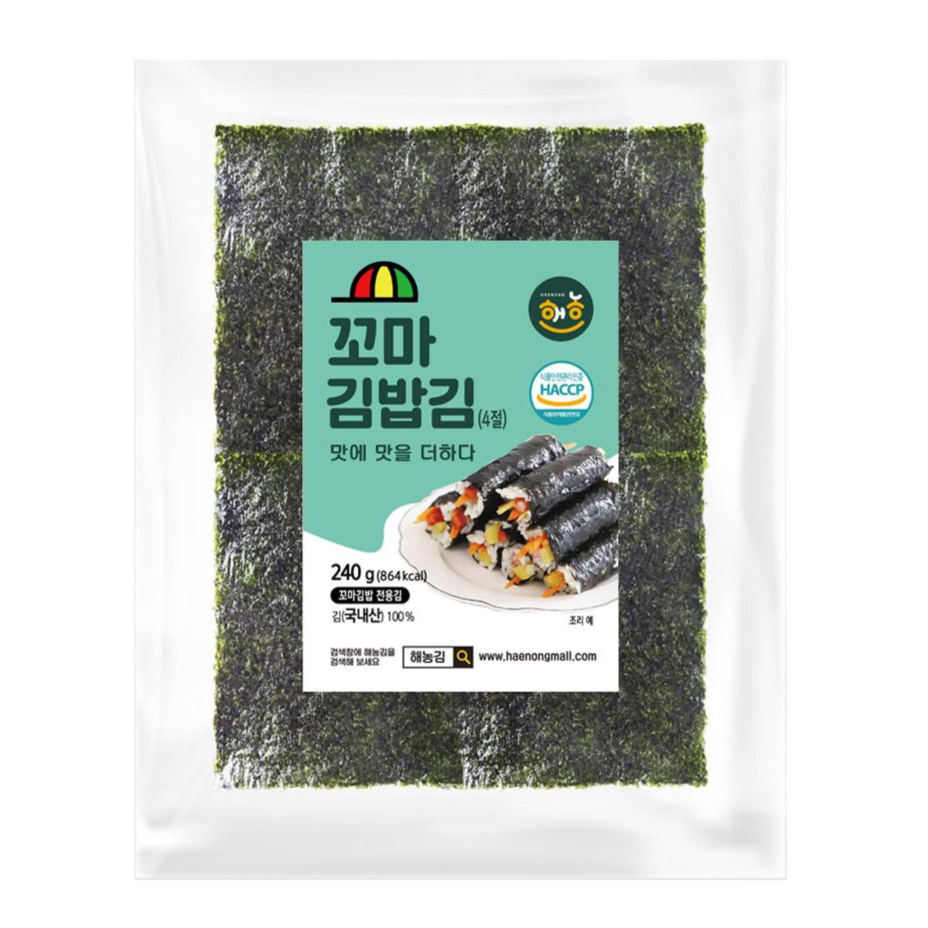 해농 4절 꼬마 김밥김 4등분 400매, 240g, 1개 17,110원
