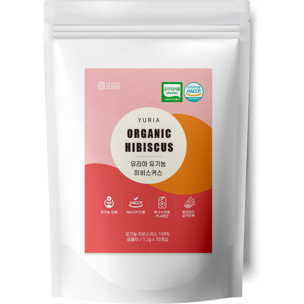 유리아 유기농 히비스커스 생분해 삼각티백, 1.2g, 50개입, 1개 14,460원