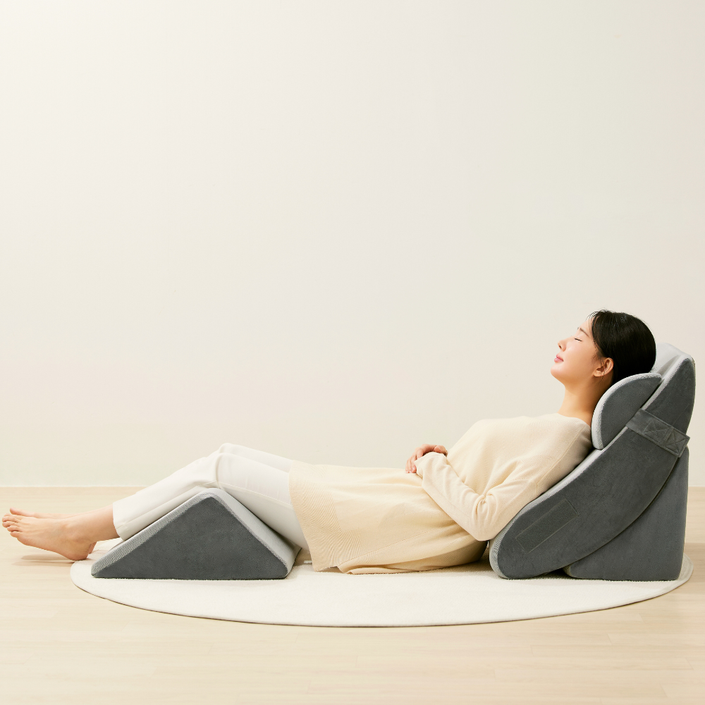 슬립웍스 모듈쿠션 듈스 삼각 대형 등받이 쿠션 침대 베개, 나노쿨 그레이코튼, 1개 153,000원
