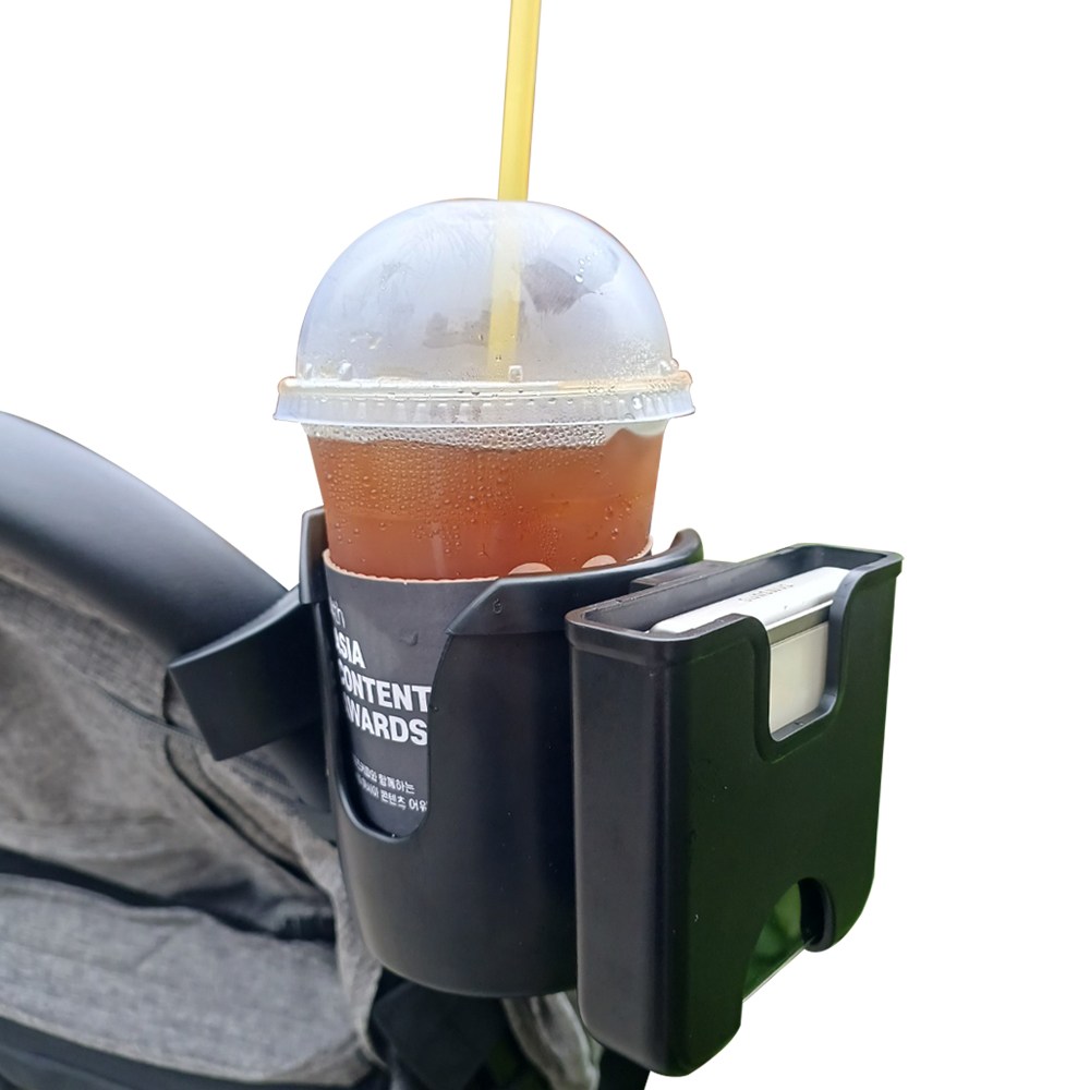 튼튼 Z플립 유모차컵홀더2구 거치대, 블랙, 1개, 현재가 9,590원