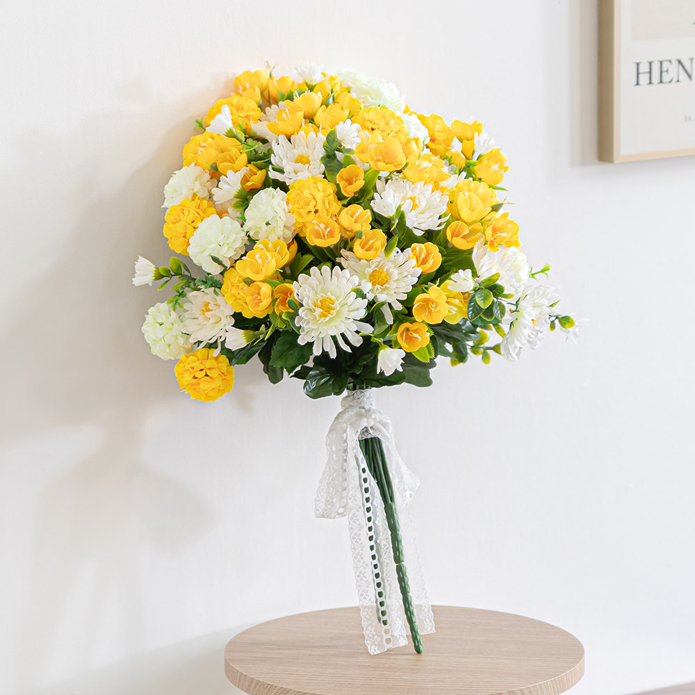 추모 성묘 국화 꽃다발 50cm 조화 납골당 추모 장식 35,150원