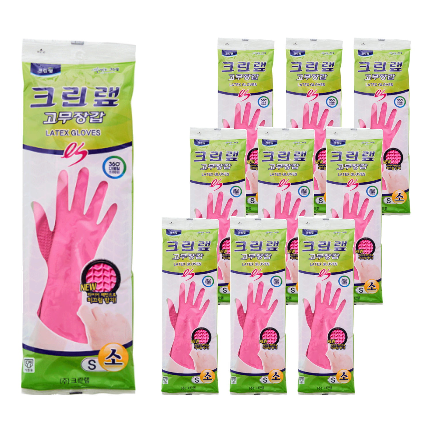 크린랲 고무장갑 S, 핑크, 소(S), 10개 13,500원