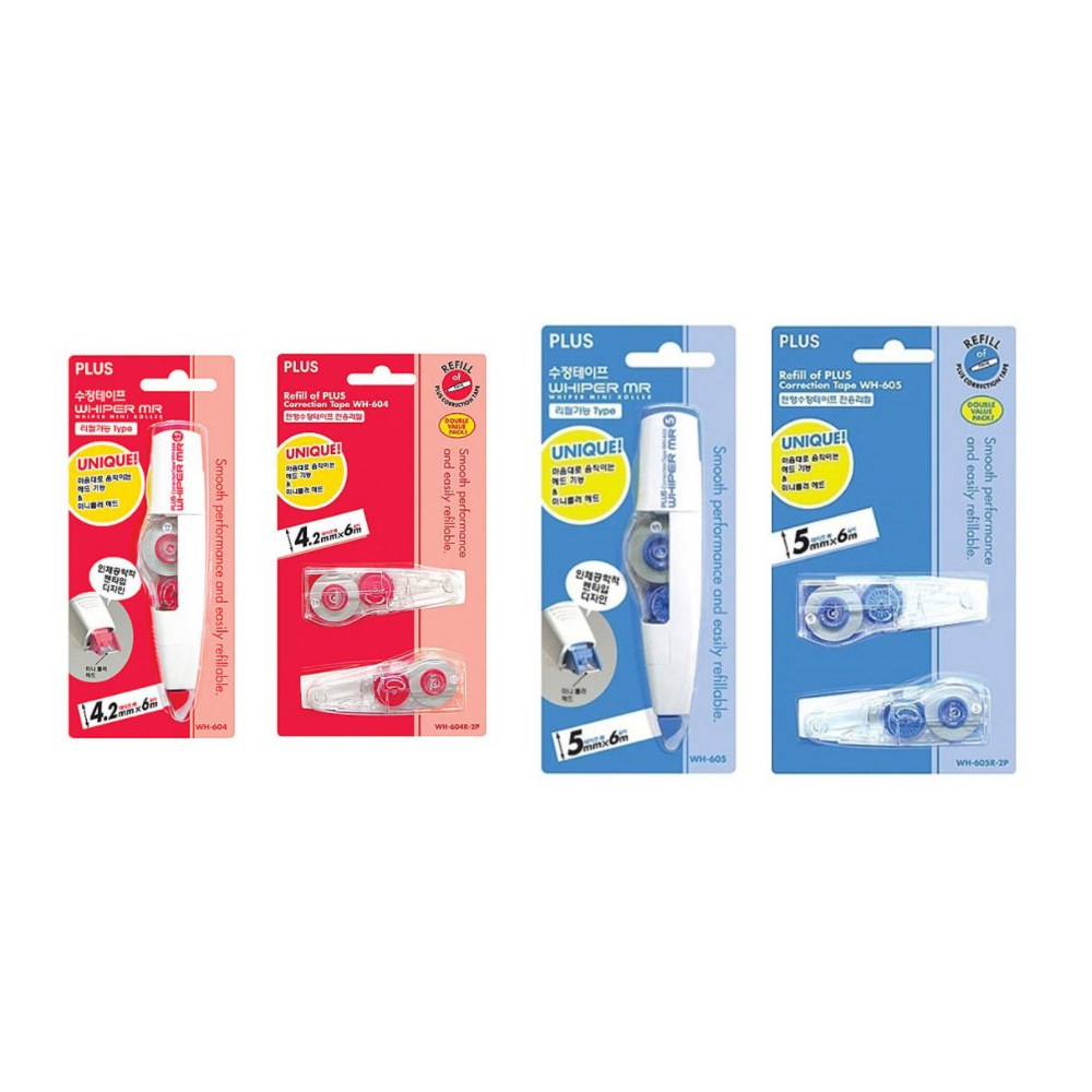 플러스 수정테이프 PLUS WH-605 604 본체 리필 1갑(10개입) 24,200원