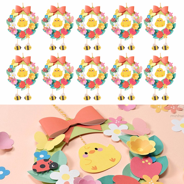 봄 꽃 병아리 종이 리스 만들기 10개 배송료X 봄만들기 만들기 키트 DIY 돌봄교실 어린이미술 20,500원