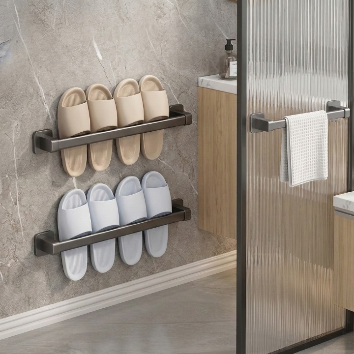 바이로브 슬리퍼거치대 무타공 욕실걸이, 1세트, 그레이 10,000원