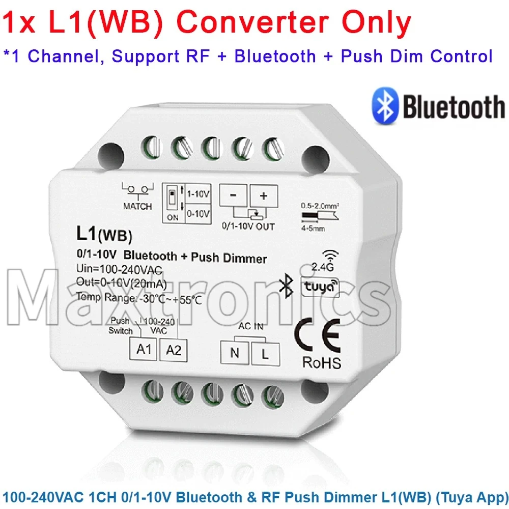 Skydance 0 1-10V RF Tuya 스마트 WiFi Zigbee LED 조광기 컨트롤러 푸시 라이프 APP 제어 DMX ~ 0-10V 신호 변환기 27,400원