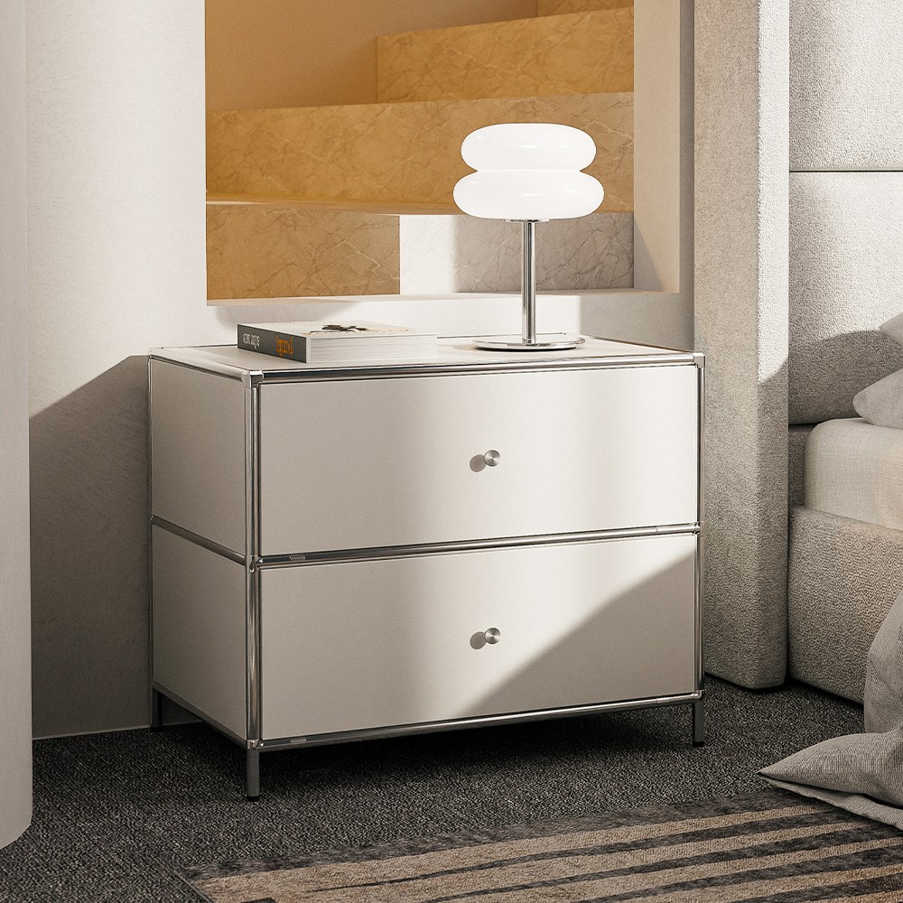 올리비아 미드센츄리 모듈가구 2단 협탁 600, 화이트 129,000원