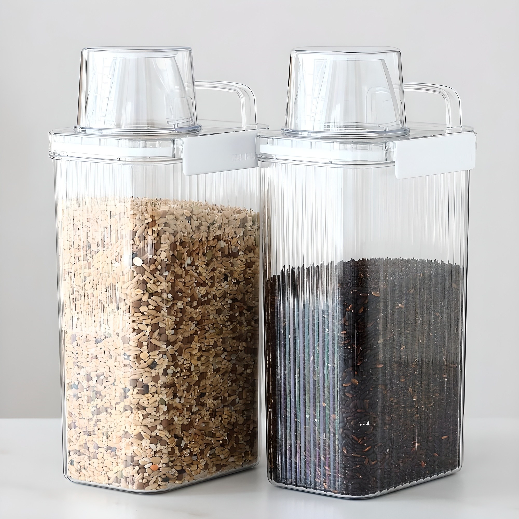 1+1 네오플램 밀폐 잡곡통 미니쌀통 냉장고정리 1.8L, 투명, 1세트 18,800원