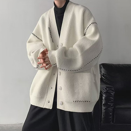 남성용 패션플로우 캐주얼 스티치 니트 가디건, 현재가 32,760원