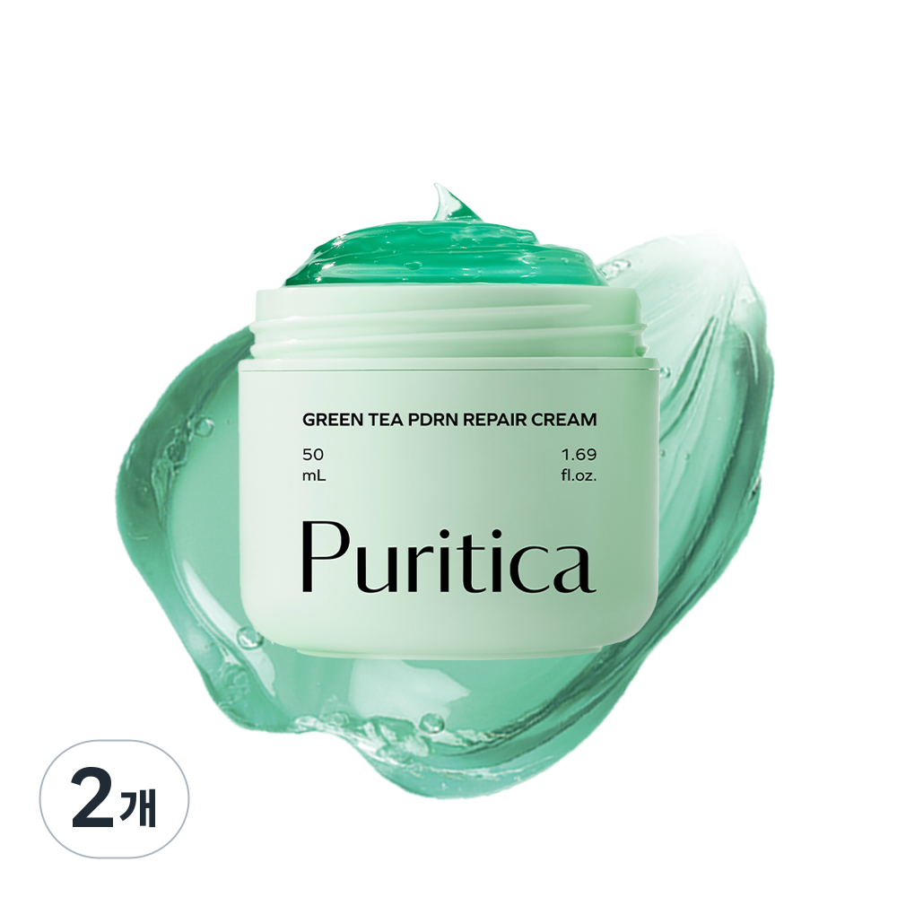 퓨리티카 그린티 PDRN 리페어 크림, 수부지 속건조 피부장벽강화 슬리핑팩, 2개, 50ml 55,950원