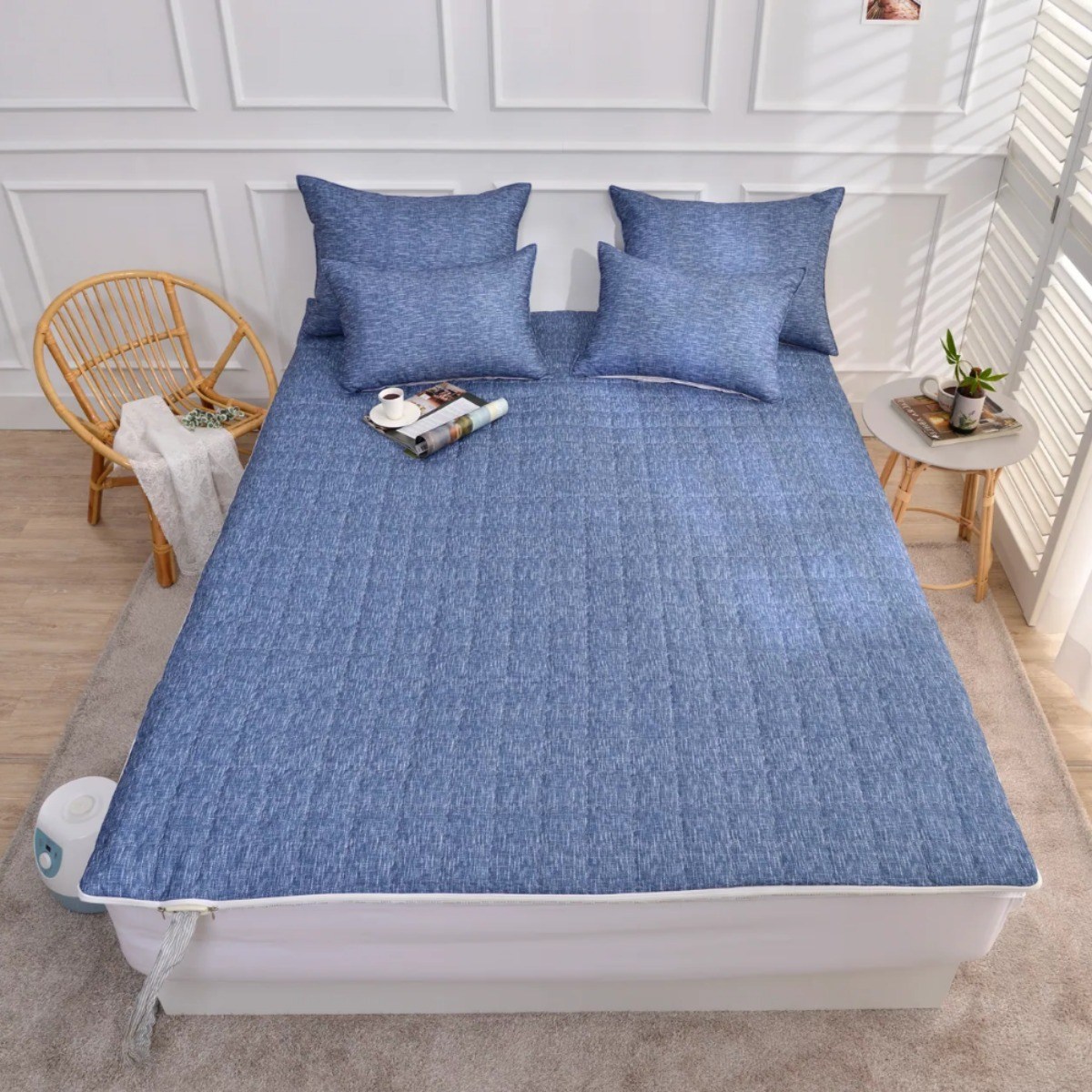 [클래식] 전기매트커버 온수매트커버 싱글 슈퍼싱글 퀸 커버, 스케치 블루 34,900원