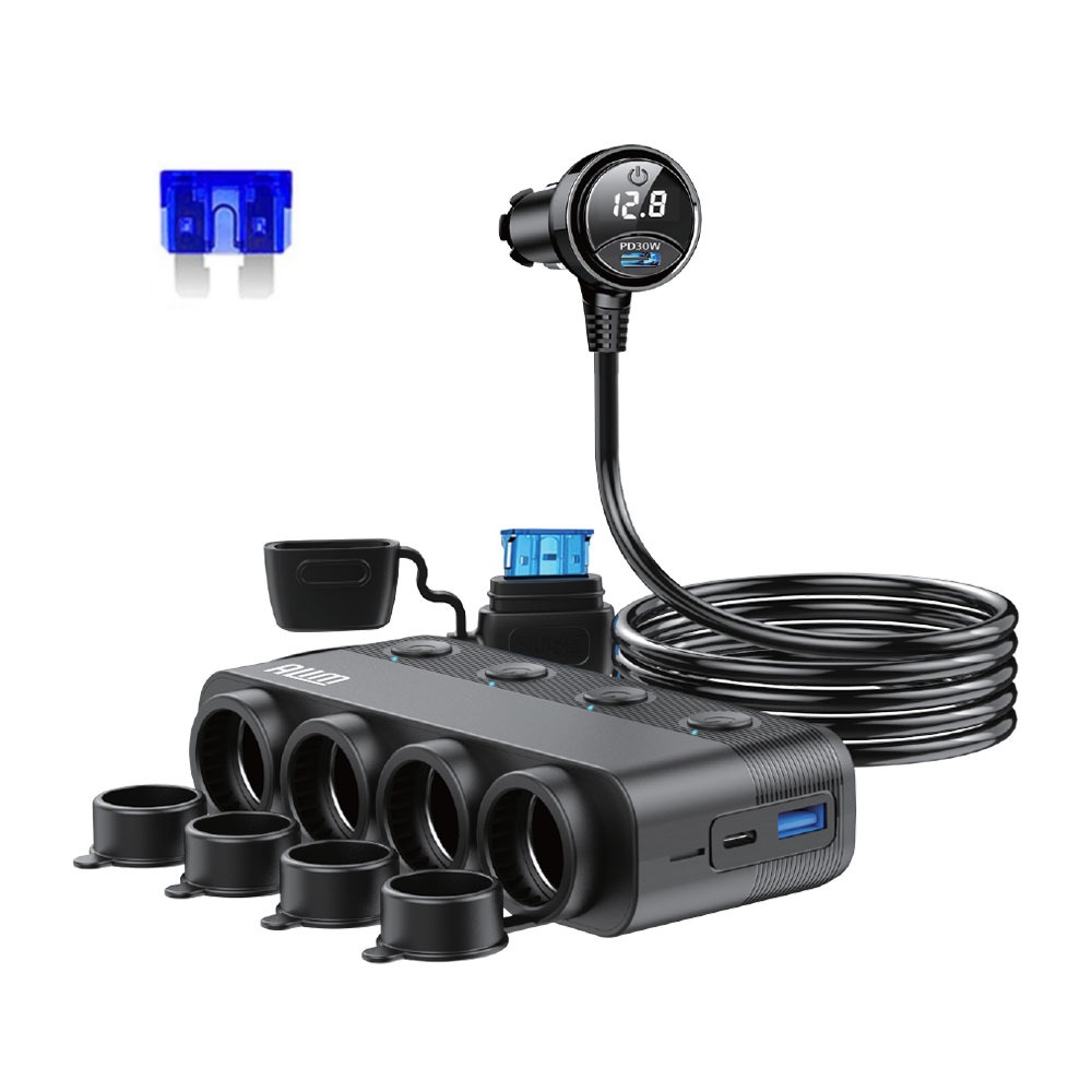 4구 차량용 스위치 멀티 시거잭 소켓 초고속 충전기 볼트게이지 C타입 멀티소켓, 4구, 1개 25,500원