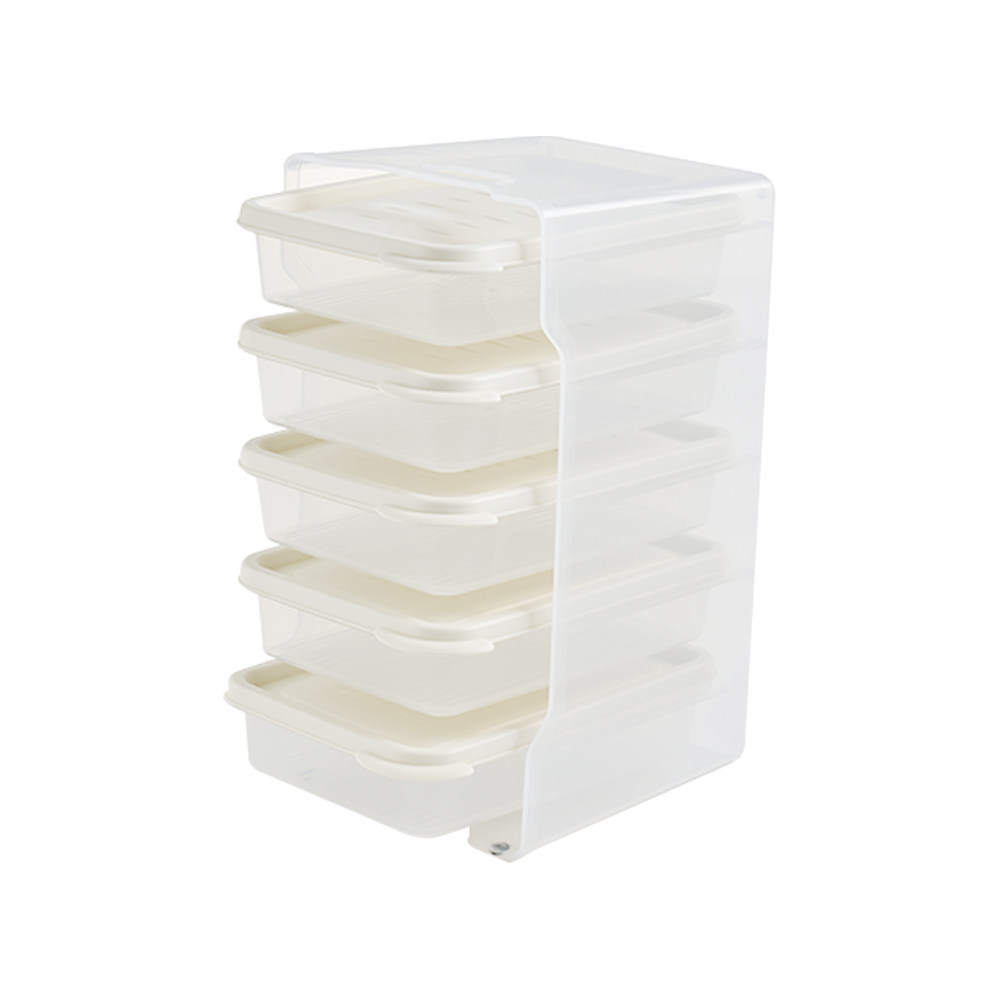 이지앤프리 이지킵 냉장고 정리 선반트레이 1호 + 정리용기 1L 5p 아이보리, 1개, 1세트 15,520원