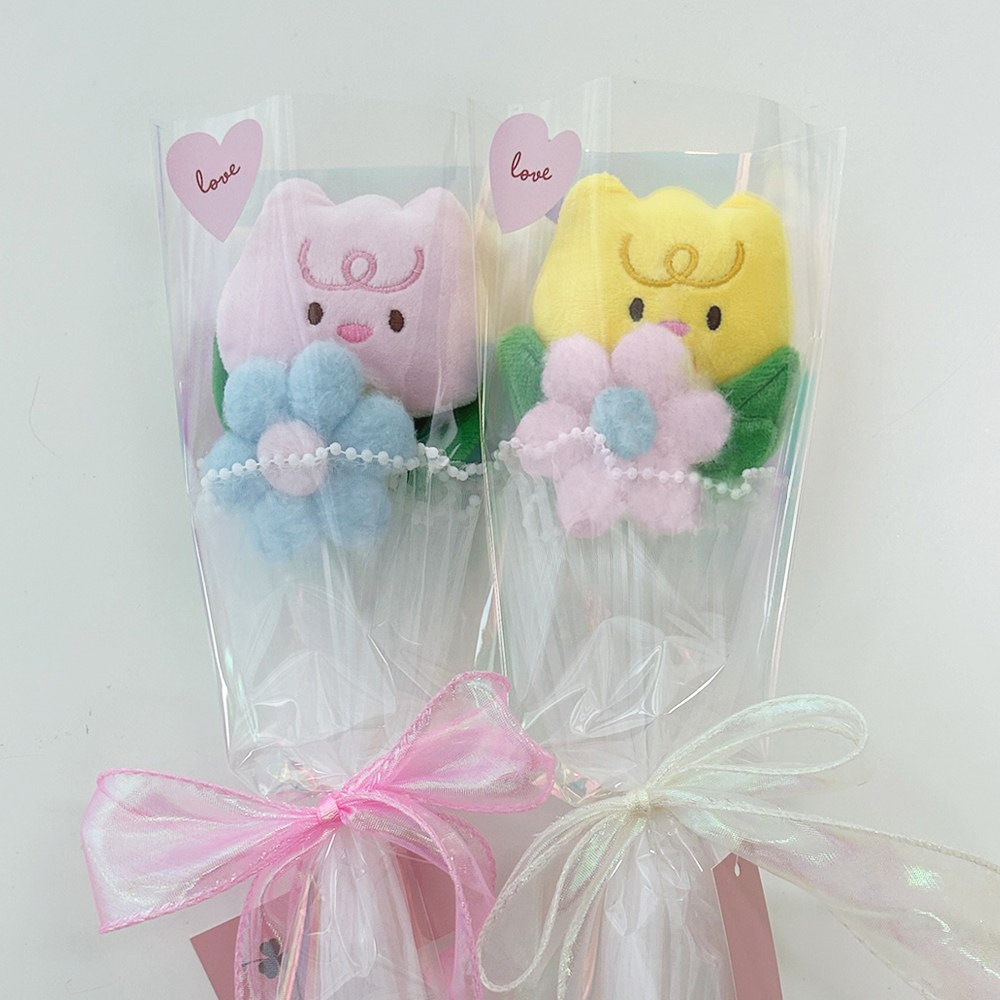귀여운 인형꽃다발 튤립인형 꽃 한송이 꽃선물 인형꽃선물 13,000원