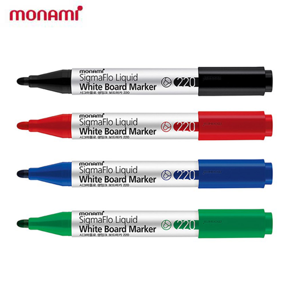 모나미 시그마플로 생잉크보드마카 둥근촉 220 12자루/다스 12,800원