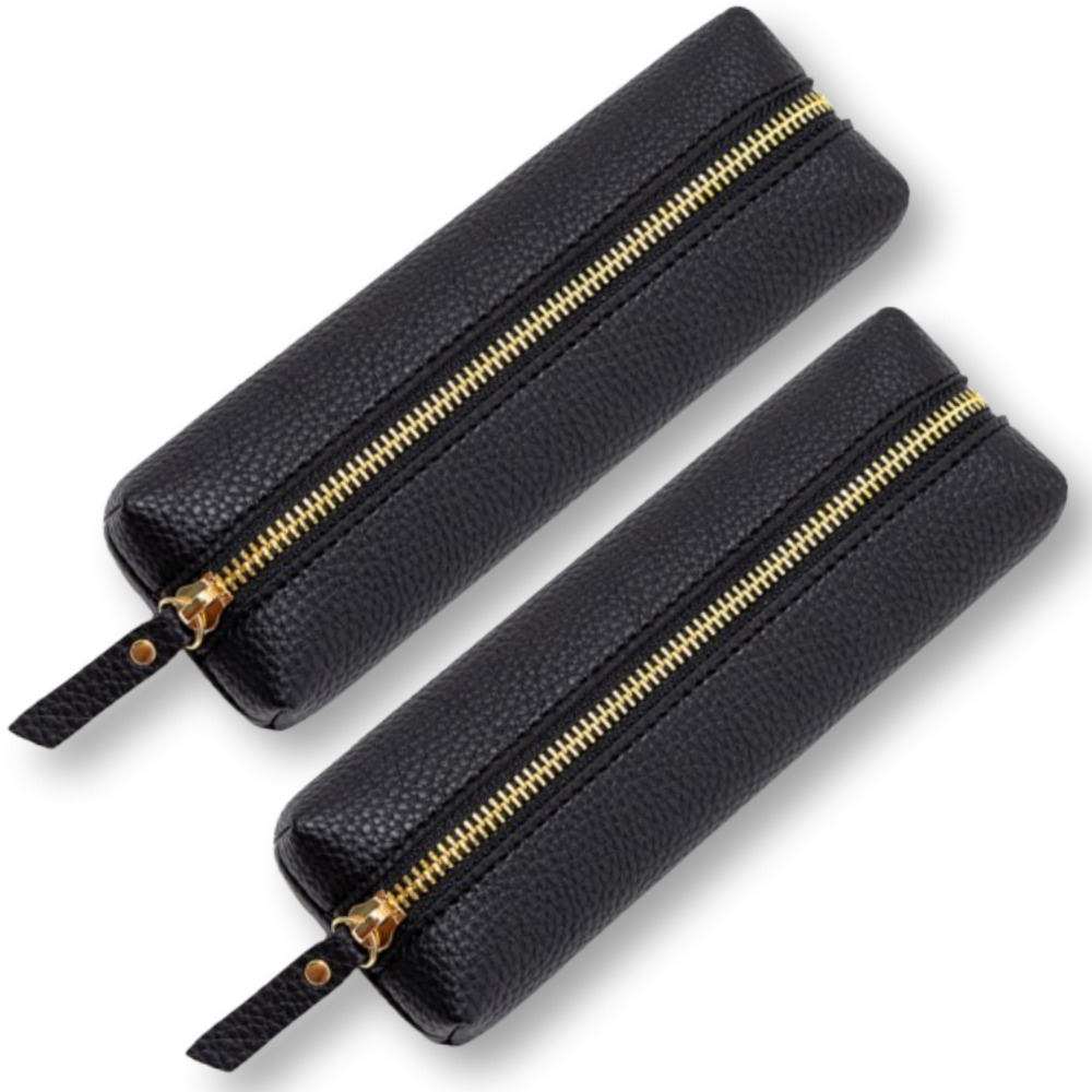 올템 심플 가죽 펜케이스 파우치 필통, 2개, 블랙 13,800원