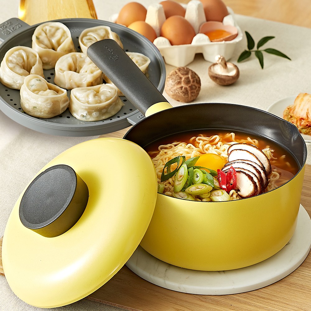 네오플램 인덕션겸용 라면냄비 찜냄비 찜기 편수18cm+실리콘찜판+나눔뚜껑 37,900원