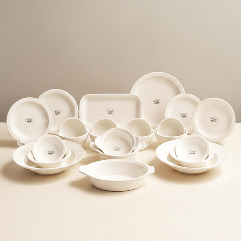 [형제주방] 시라쿠스 뉴욕 크림화이트 4인 그릇세트 23P 긴접시 신혼부부 집들이선물 커플 홈세트 243,100원