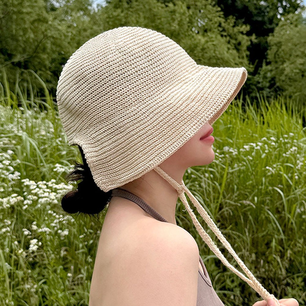 리보마 여성 니트모자 밀짚 버킷햇 턱끈 와이어 17,890원