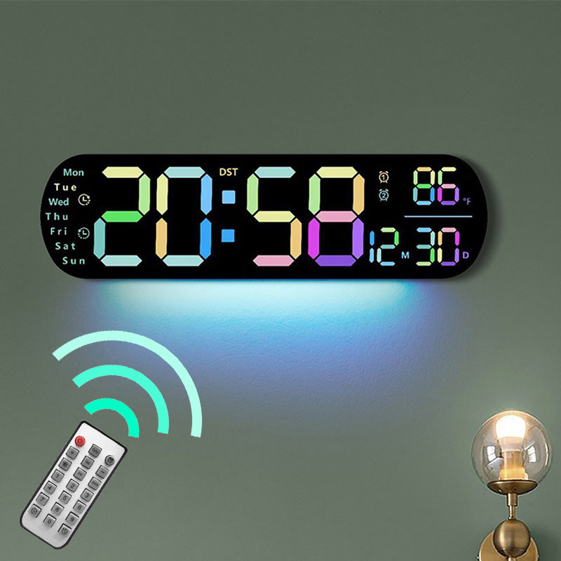 Uinox 무소음 인테리어 LED 벽시계 밝기 조절 가능한 무드등 온도 표시 알람 39,800원