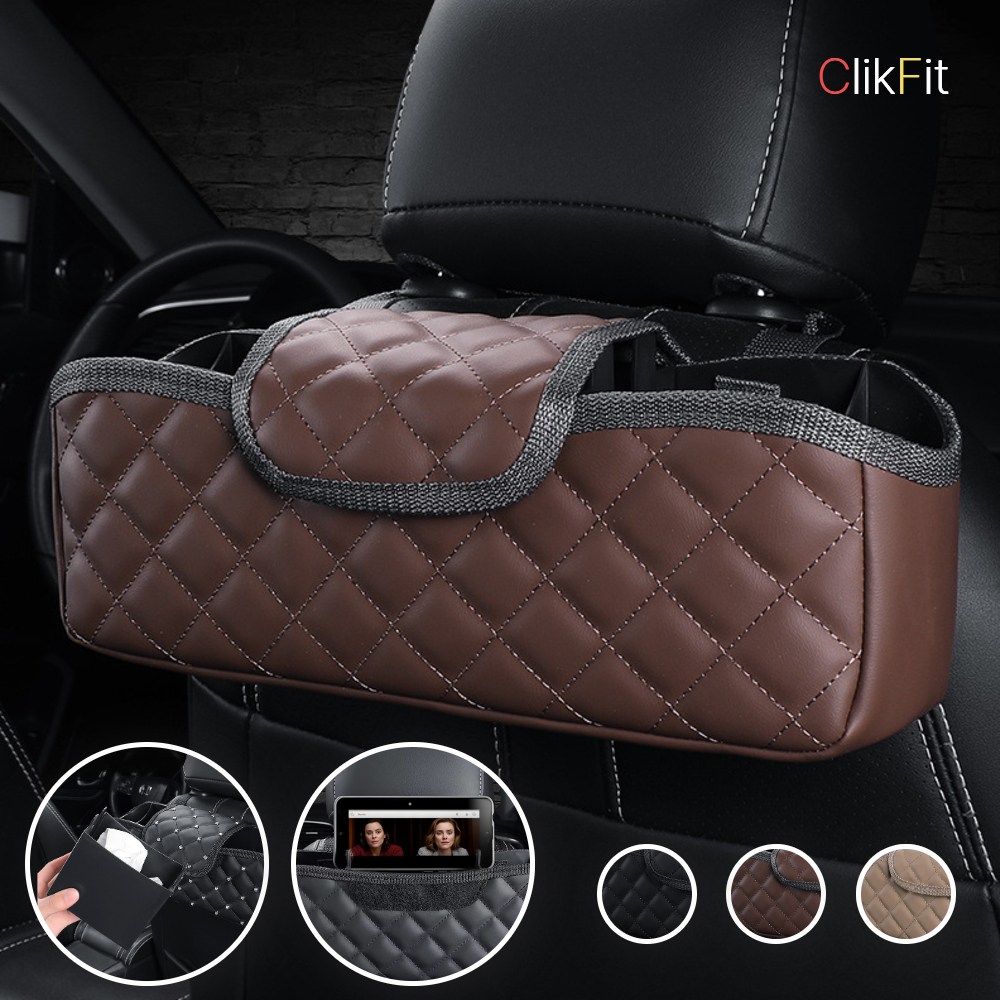 클릭핏 차량용 뒷자석 가죽 핸드폰거치 멀티 수납함 24,800원