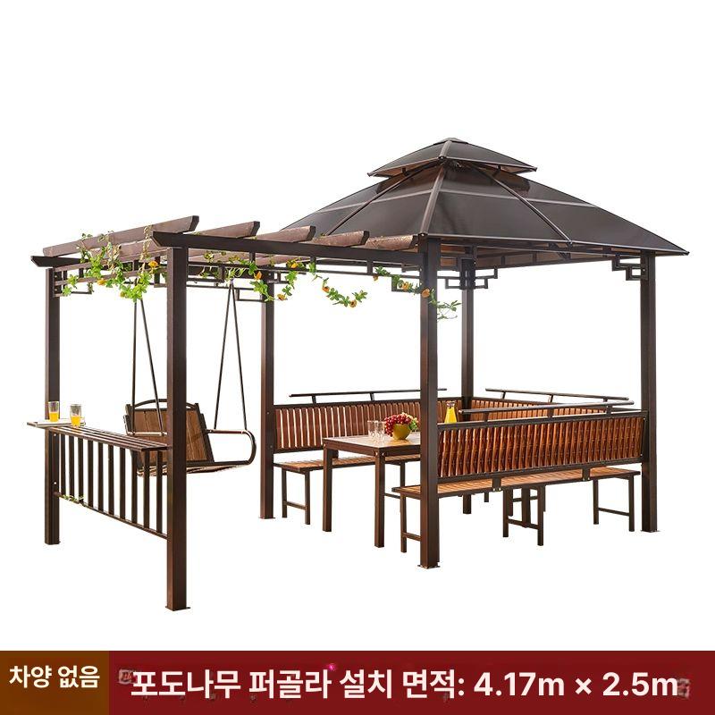 몬트리 야외정자 원두막정자 정자원두막 야외평상, 커버 3x3 3면좌석+플라스틱 4,682,900원