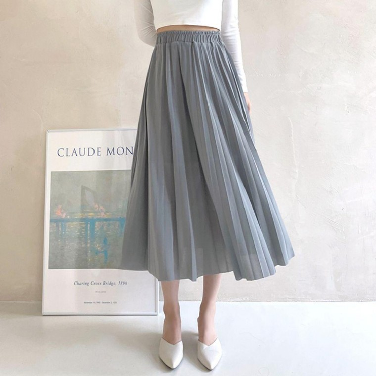 리나나 쉬폰 주름 미디 밴딩 스커트 봄 샤스커트 롱스커트 긴치마 봄치마 여성 스러운 29,730원