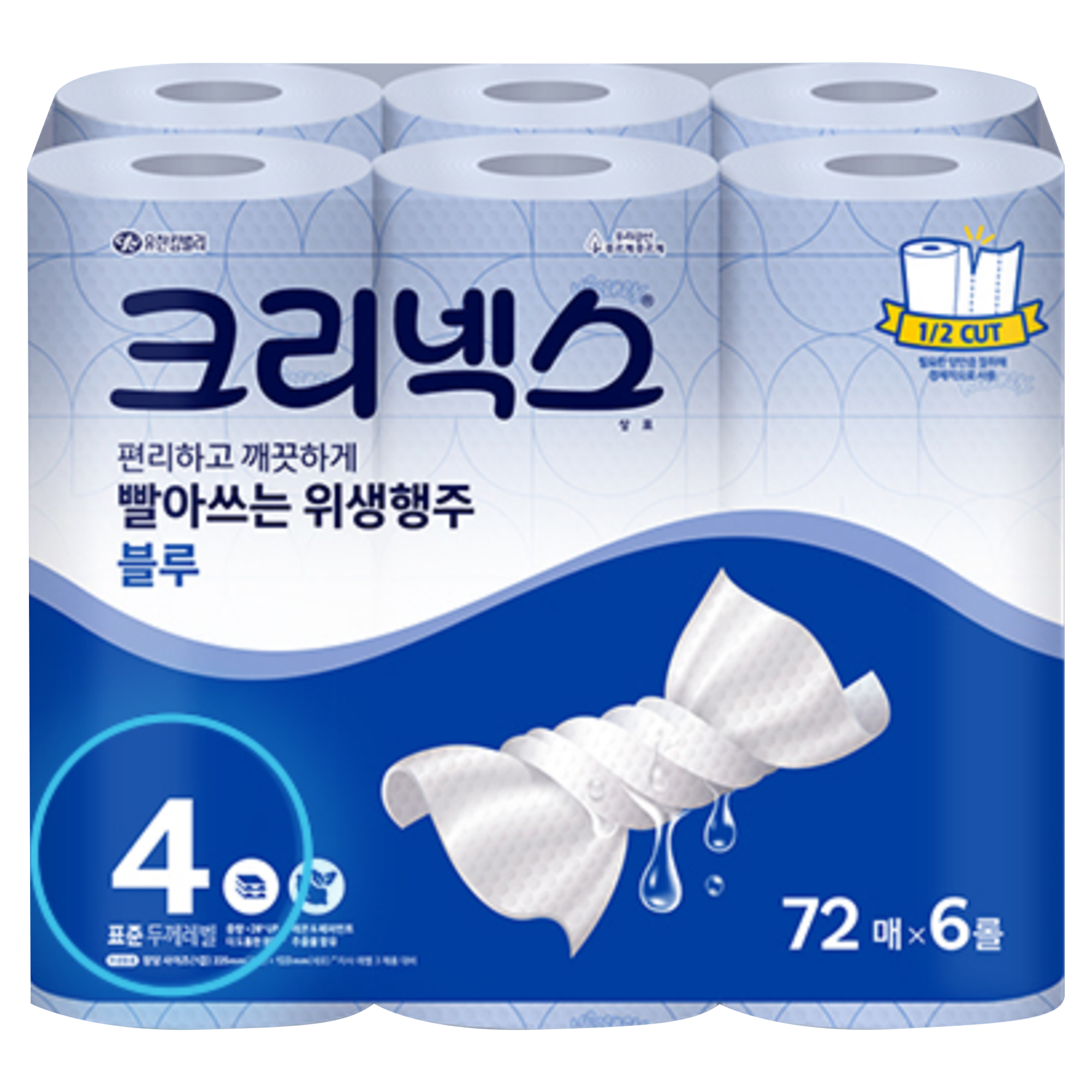 크리넥스 빨아쓰는 위생행주 블루, 72매, 6개 11,830원