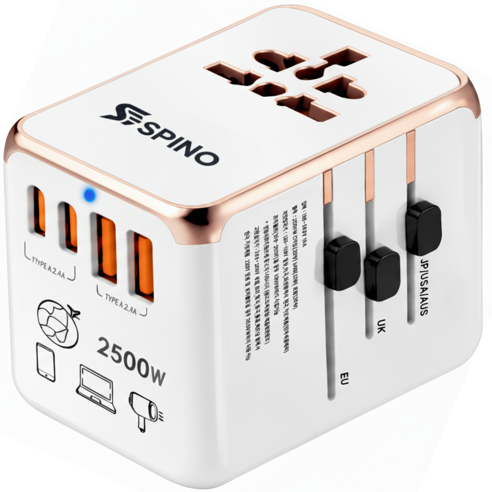 스피노 고속 2500W 일본 돼지코 변환기 해외 여행용 멀티 어댑터, 1개, 로즈골드 29,500원