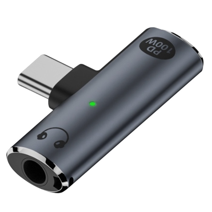 FOR THE 3H Type C to 3.5mm 이어폰 PD 100W 충전듀얼젠더 4.2g, FT3H-DG100, 그레이, 1개 13,520원