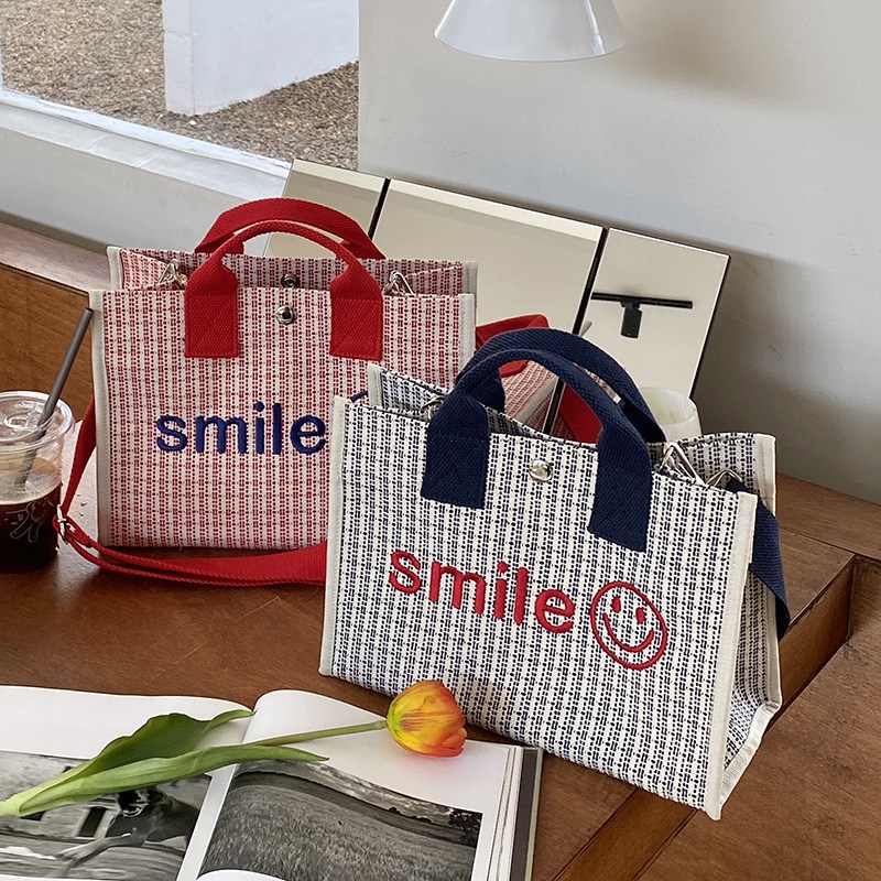 퓨어몰링 스마일 여성 캔버스백 골프 토트백 23,840원