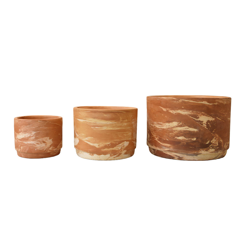 빈티지 테라코타 마블링 인테리어 화분 / 엣지 실린더 토분, 1개, 마블링 35,900원