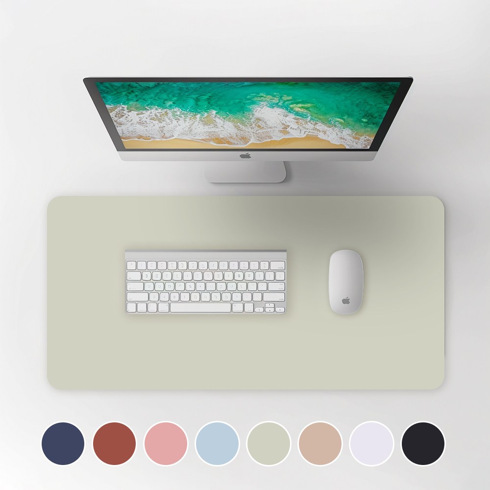 PULU 가죽 마우스 패드 데스크 방수 논슬립 와이드 대형 책상 마우스 장패드, 싱글그린 16,800원