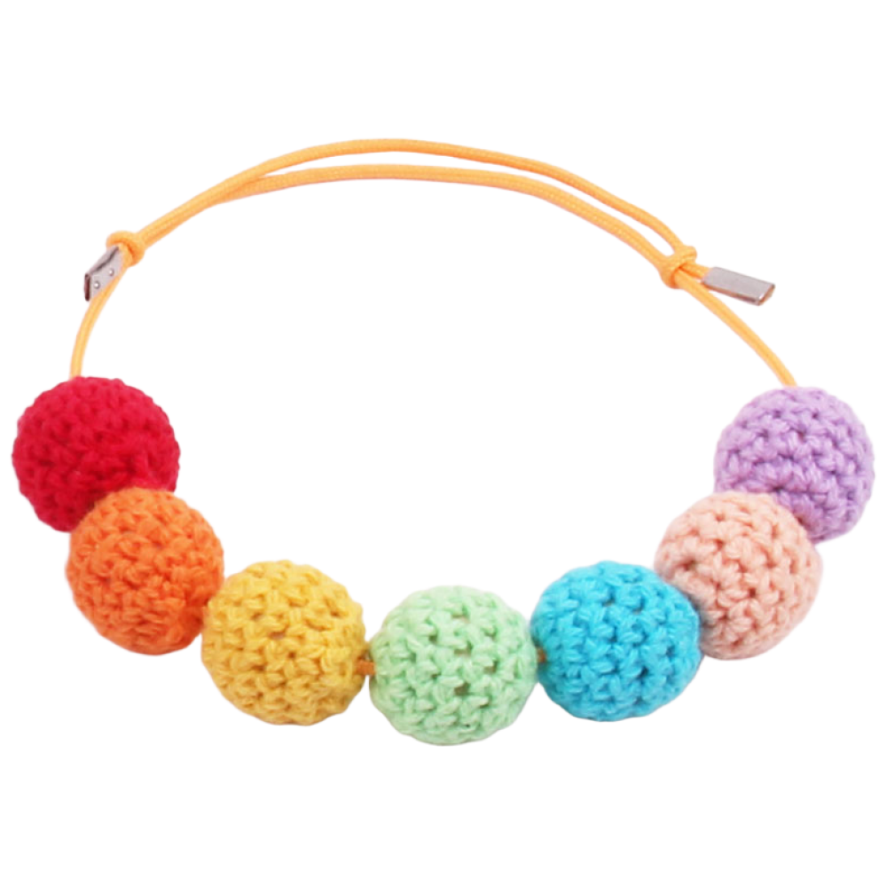 하니펫 반려동물 예쁜 목걸이 뜨게볼목걸이, 1개, 무지개 9,470원