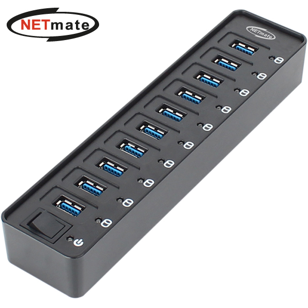 강원전자 넷메이트 NMU-HY10 USB3.0 10포트 유전원 허브(12V3A 전원 아답터 포함), 상세페이지 참조, 1개 55,800원