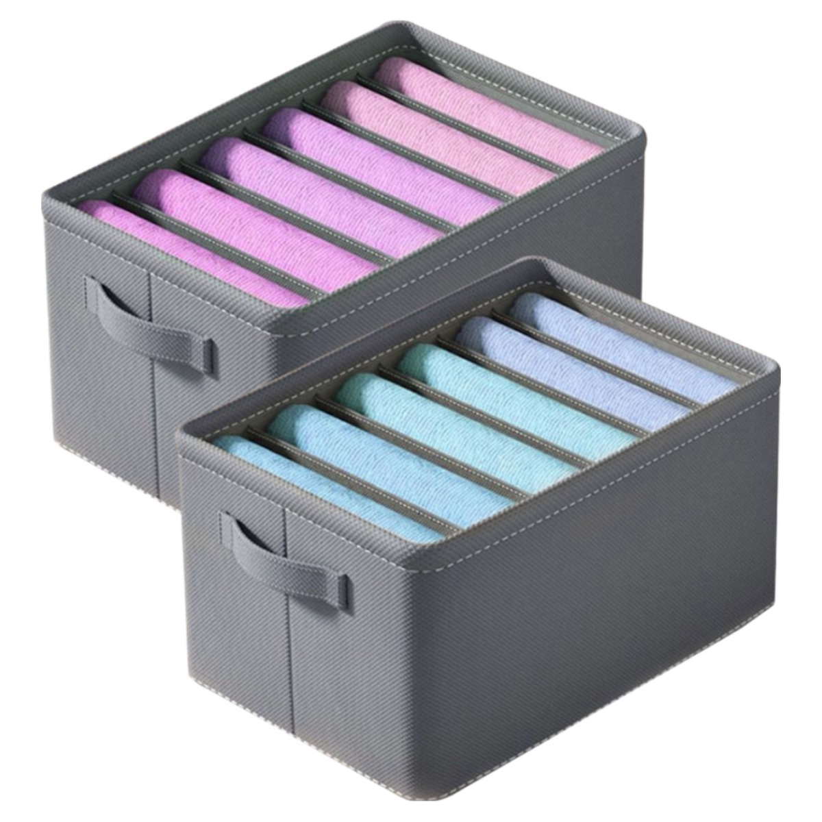 더존365 옷 정리함 봄 여름 가을 겨울 의류 칸막이 수납함 보관함, 2개, 그레이/라지(L) 6칸 12,900원